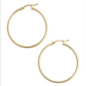 Bony levy solid 14k gold hoop earrings